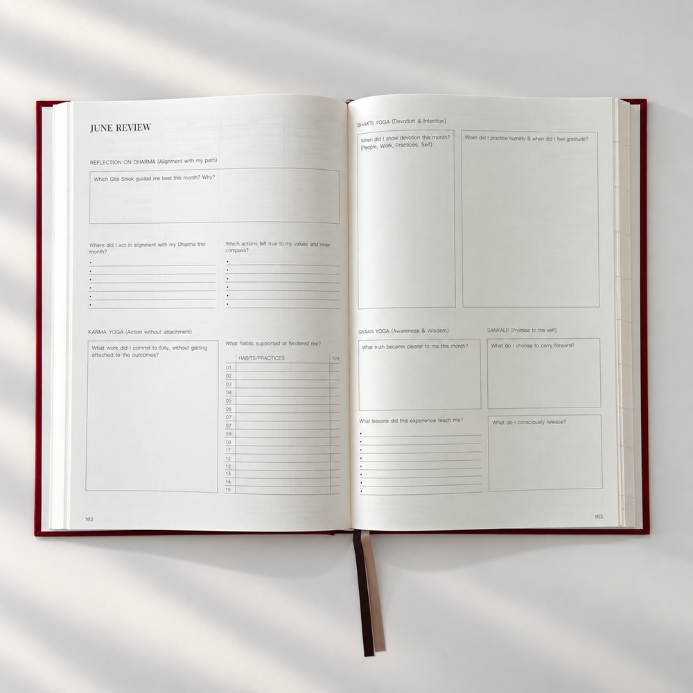 The monthly reflection spread, partly filled in.