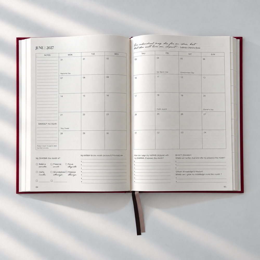 The monthly planning spread.